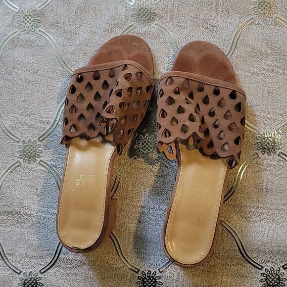 Coach and Four Rahel Antique rose dusty pink laser cut sandals - Picture 2 of 8